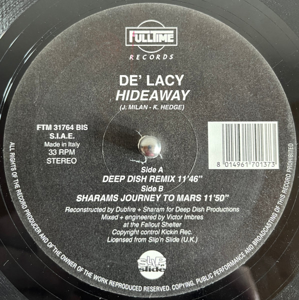 De'Lacy - Hideaway | Full Time Records (FTM 31764 BIS) - main