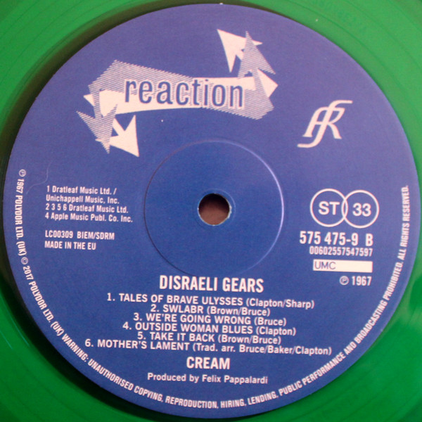 Cream - Disraeli Gears (Limited Edition - Green Clear Vinyl) [Vinyl] | Polydor (575 475-9) - 4