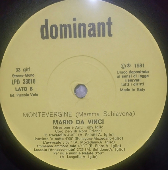 Mario E Sal Da Vinci - Montevergine (Mamma Schiavona) | Dominant (LPD 33010) - 4 Mario E Sal Da Vinci - Montevergine (Mamma Schiavona) | Dominant (LPD 33010) - 4