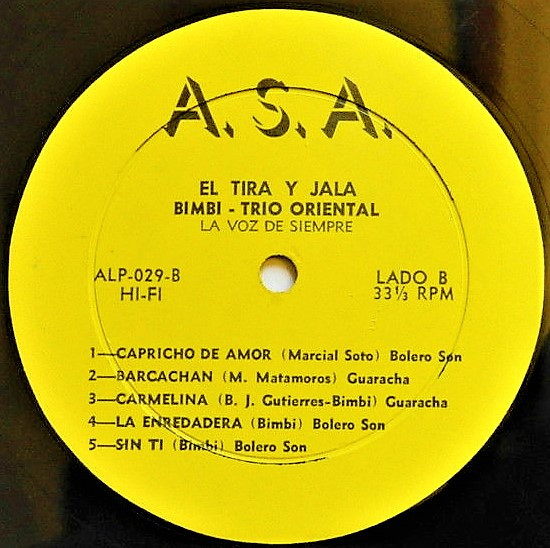 Bimbi Y Su Trio Oriental - El Tira Y Jala | A. S. A. (ALP-029) - 4 Bimbi Y Su Trio Oriental - El Tira Y Jala | A. S. A. (ALP-029) - 4