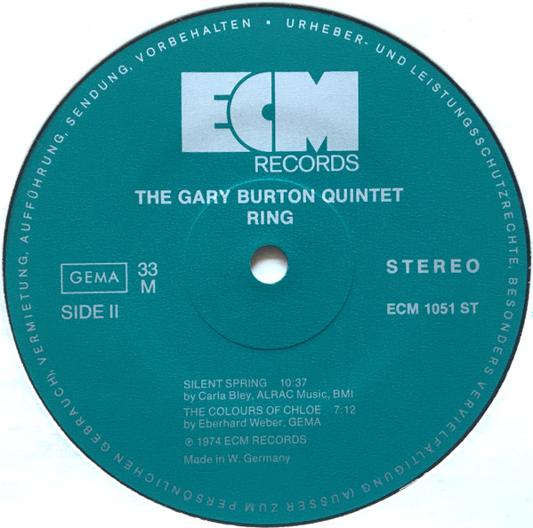 Gary Burton Quintet With Eberhard Weber - Ring [Vinyl] | ECM Records (ECM 1051 ST) - 4