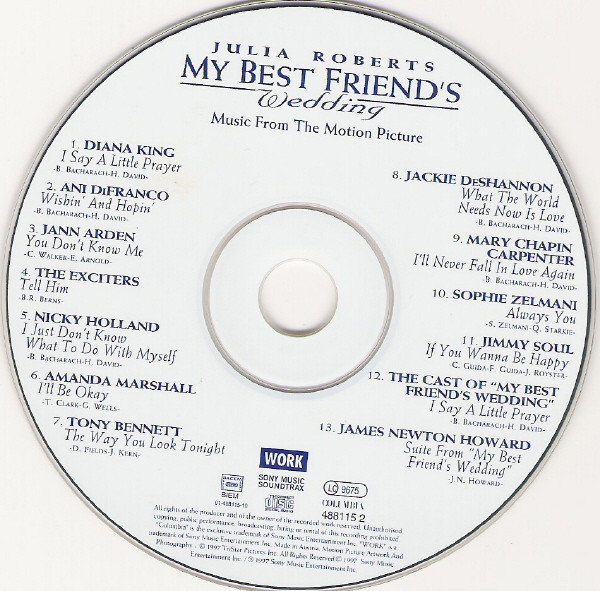 Various - My Best Friend's Wedding (Music From The Motion Picture) | Work (488115 2) - 3 Various - My Best Friend's Wedding (Music From The Motion Picture) | Work (488115 2) - 3