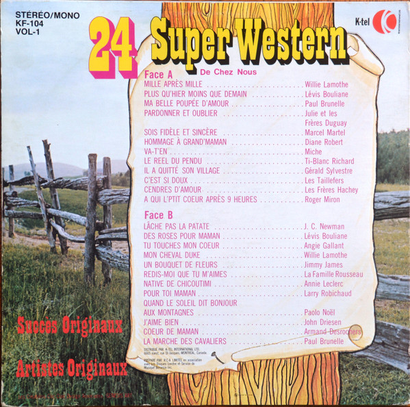 Various - 24 Super Western De Chez-Nous [Vinyl] | K-Tel (KF-104) - 2