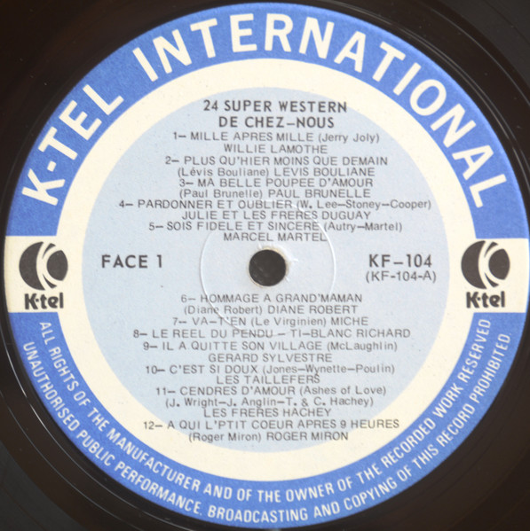 Various - 24 Super Western De Chez-Nous [Vinyl] | K-Tel (KF-104) - 3