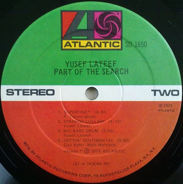Yusef Lateef - Part Of The Search | Atlantic (SD 1650) - 4 Yusef Lateef - Part Of The Search | Atlantic (SD 1650) - 4