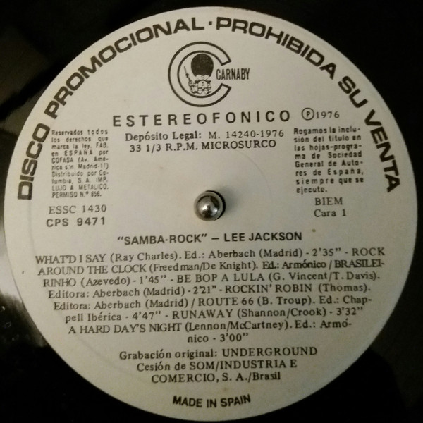 Lee Jackson - Samba Rock | Carnaby (CPS 9471) - 3 Lee Jackson - Samba Rock | Carnaby (CPS 9471) - 3