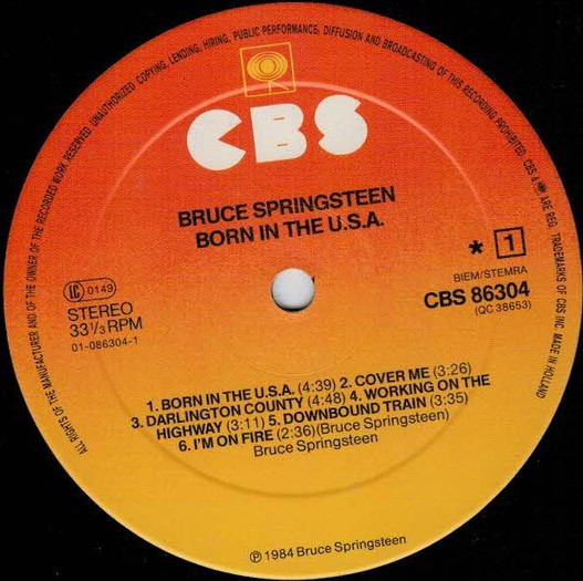 Bruce Springsteen - Born In The U.S.A. | CBS (CBS 86304) - 3