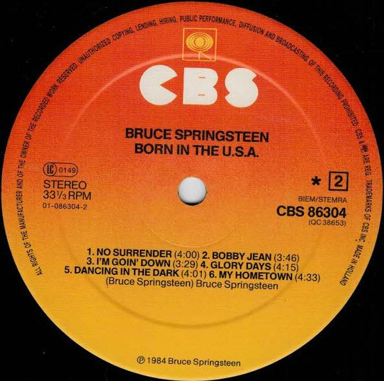 Bruce Springsteen - Born In The U.S.A. | CBS (CBS 86304) - 4