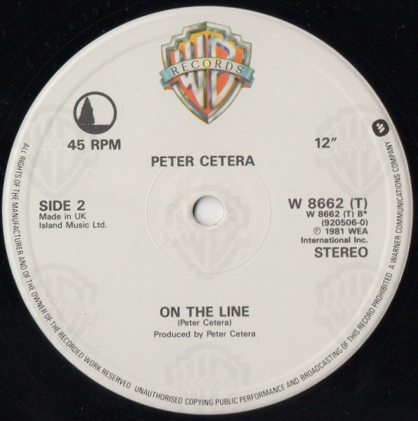 Peter Cetera - Glory Of Love (Extended Version) (Theme From The Karate Kid Part II) / On The Line | Warner Bros. Records (W8662T) - 4 Peter Cetera - Glory Of Love (Extended Version) (Theme From The Karate Kid Part II) / On The Line | Warner Bros. Records (W8662T) - 4