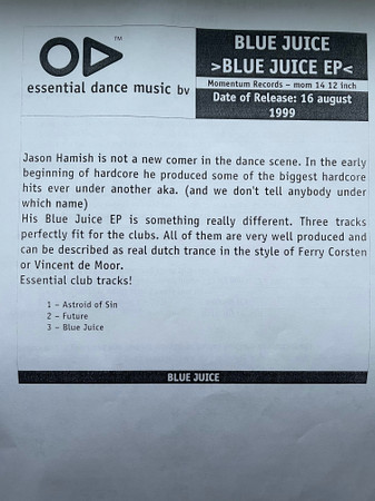 Blue Juice - Blue Juice EP | Momentum Recordings (MOM 14) - 4