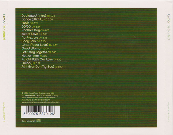 Lemar - Dedicated | Sony Music UK (513791 2) - 2 Lemar - Dedicated | Sony Music UK (513791 2) - 2