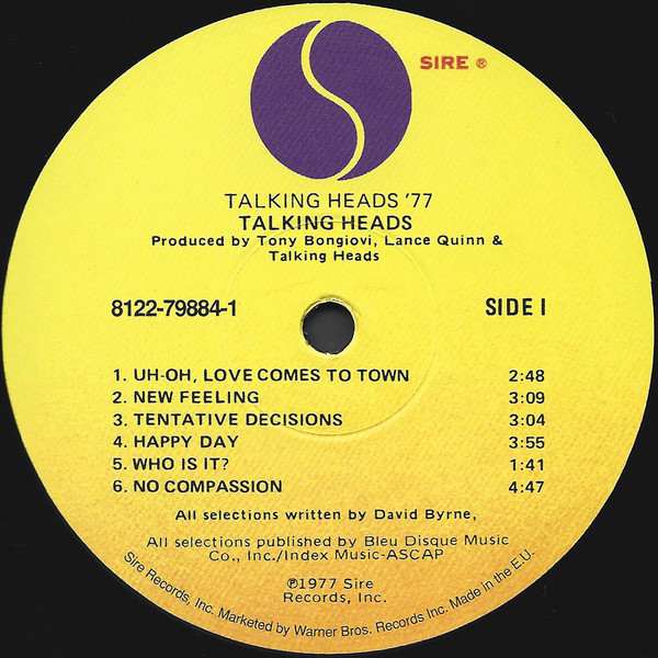 Talking Heads - Talking Heads: 77 | Sire (8122-79884-1) - 3
