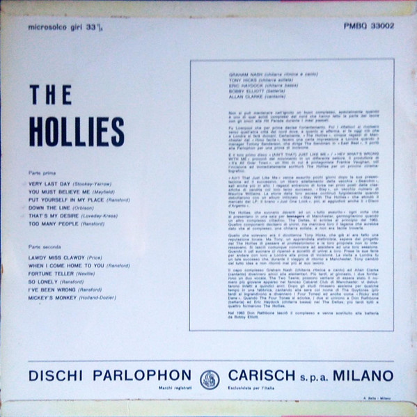 The Hollies - The Hollies | Parlophon (PMBQ 33002) - 2 The Hollies - The Hollies | Parlophon (PMBQ 33002) - 2
