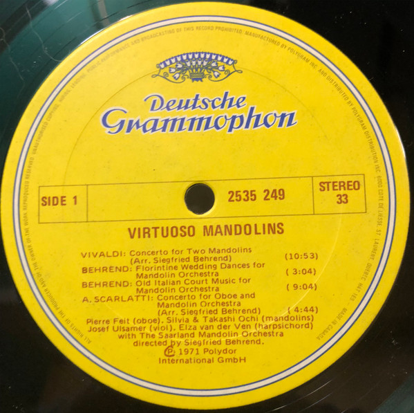 Antonio Vivaldi • Alessandro Scarlatti - Virtuoso Mandolins - Old Italian Court Dances | Deutsche Grammophon (2535 249) - 3
