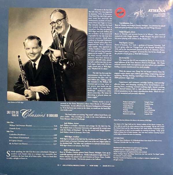 Salt City Six - Salt City Six Plays The Classics In Dixieland | Athena (ALSS-10005) - 2