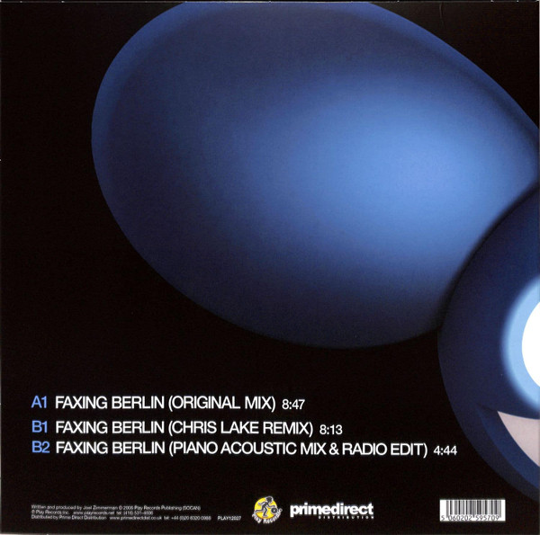 Deadmau5 - Faxing Berlin | Play Records (PLAY12027) - 2 Deadmau5 - Faxing Berlin | Play Records (PLAY12027) - 2