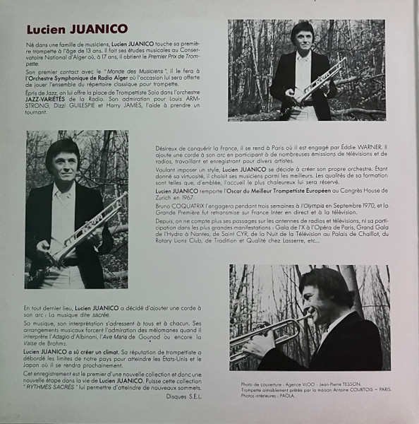 Lucien Juanico - Promesse (Pièces pour trompette et orchestre) | Disques S.E.L. (300 152) - 3