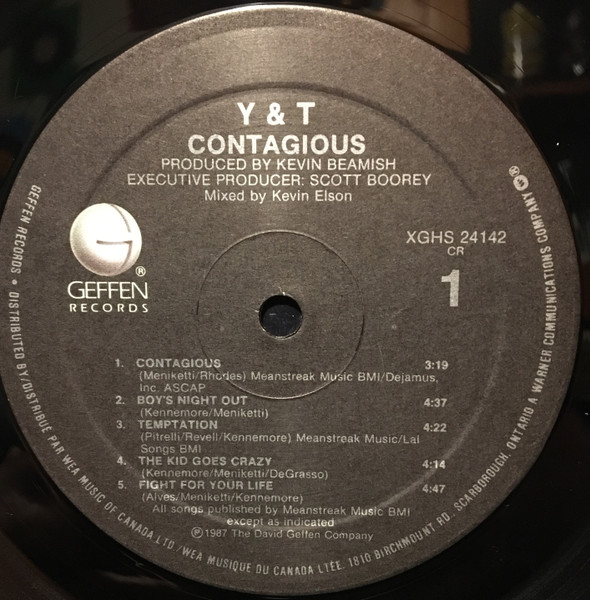 Y & T - Contagious | Geffen Records (XGHS 24142) - 3
