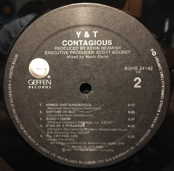 Y & T - Contagious | Geffen Records (XGHS 24142) - 4