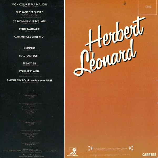 Herbert Léonard - Mon Cœur Et Ma Maison [Vinyl] | Kébec-Disc (KD 645) - 2