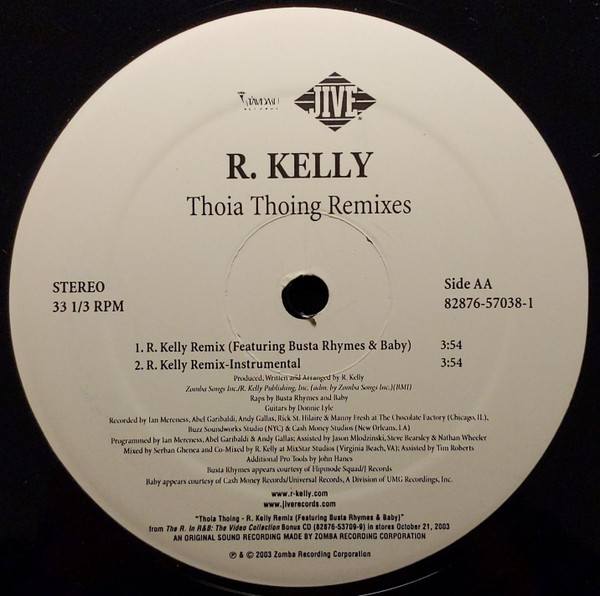 R. Kelly - Thoia Thoing (Remixes) | Jive (82876-57038-1) - main