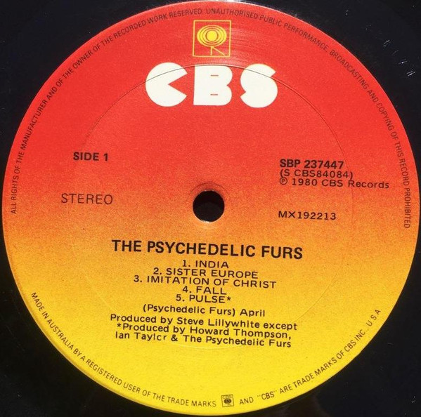 The Psychedelic Furs - The Psychedelic Furs LP | CBS (SBP 237447) - 3 The Psychedelic Furs - The Psychedelic Furs LP | CBS (SBP 237447) - 3