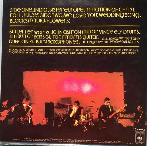 The Psychedelic Furs - The Psychedelic Furs LP | CBS (SBP 237447) - 2 The Psychedelic Furs - The Psychedelic Furs LP | CBS (SBP 237447) - 2