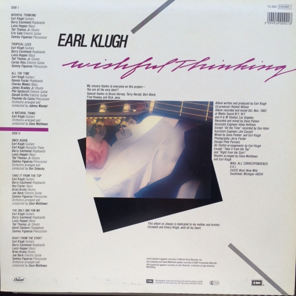 Earl Klugh - Wishful Thinking | Capitol Records (1C 064 2400921) - 2