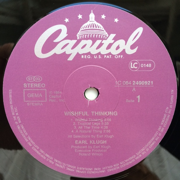 Earl Klugh - Wishful Thinking | Capitol Records (1C 064 2400921) - 3