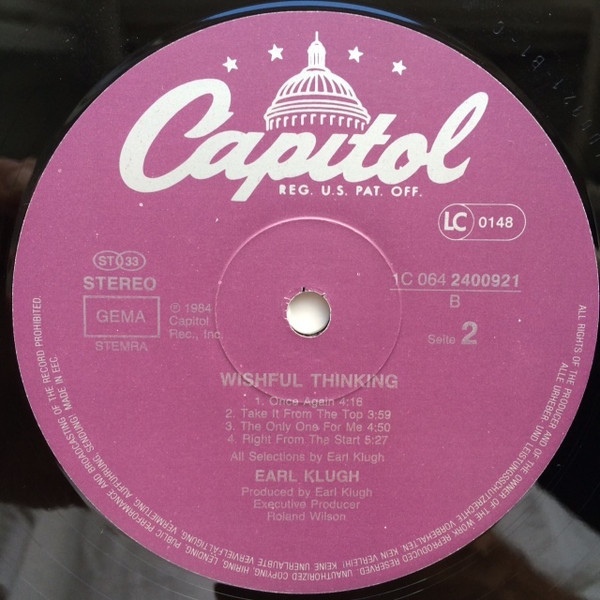 Earl Klugh - Wishful Thinking | Capitol Records (1C 064 2400921) - 4