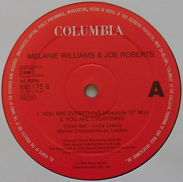 Melanie Williams & Joe Roberts - You Are Everything | Columbia (661175 6) - 3