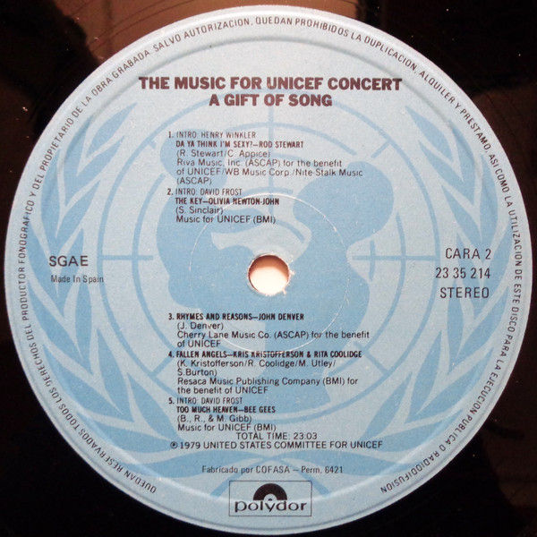Various - The Music For Unicef Concert - A Gift Of Song | Polydor (23 35 214) - 4 Various - The Music For Unicef Concert - A Gift Of Song | Polydor (23 35 214) - 4