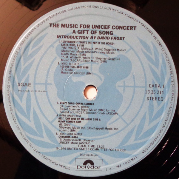 Various - The Music For Unicef Concert - A Gift Of Song | Polydor (23 35 214) - 3 Various - The Music For Unicef Concert - A Gift Of Song | Polydor (23 35 214) - 3