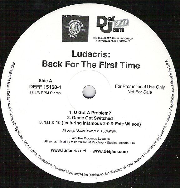Ludacris - Back For The First Time | Def Jam South (DEFF 15158-1) - 2