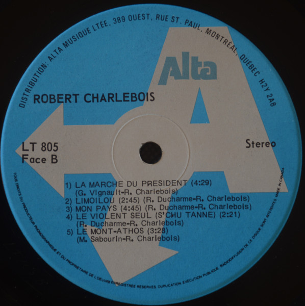 Robert Charlebois - Album Souvenir | Alta (LT-805) - 4