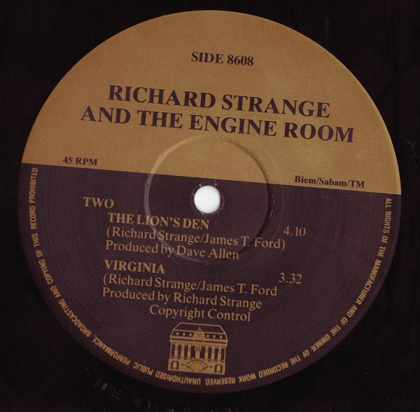 Richard Strange & The Engine Room - The Lion's Den | Another Side (SIDE 8608) - 4