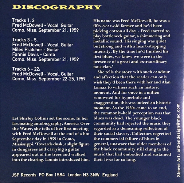 Fred McDowell - Down Home Blues 1959 CD BOXSET | JSP Records (JSP4227) - main Fred McDowell - Down Home Blues 1959 CD BOXSET | JSP Records (JSP4227) - main
