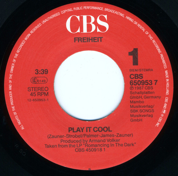 Münchener Freiheit - Play It Cool | CBS (650953 7) - 4