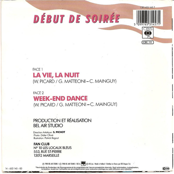 Début De Soirée - La Vie La Nuit | CBS (CBS 653 145 7) - 2 Début De Soirée - La Vie La Nuit | CBS (CBS 653 145 7) - 2