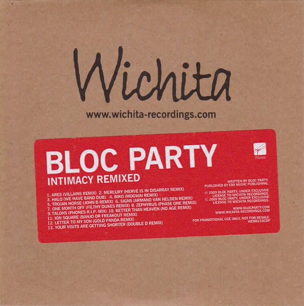 Bloc Party - Intimacy Remixed | Wichita (WEBB210CDP)