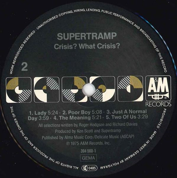 Supertramp - Crisis? What Crisis? | A&M Records (394 560-1) - 4
