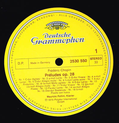 Frédéric Chopin - Maurizio Pollini - 24 Préludes Op. 28 | Deutsche Grammophon (2530 550) - 3