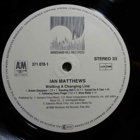 Iain Matthews - Walking A Changing Line | Windham Hill Records (371070-1) - 2