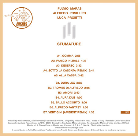 Fulvio Maras , Alfredo Posillipo , Luca Proietti - Sfumature | Archeo Recordings (AR019) - 2 Fulvio Maras , Alfredo Posillipo , Luca Proietti - Sfumature | Archeo Recordings (AR019) - 2