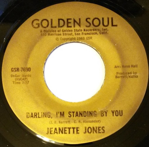 Jeanette Jones - Darling I'm Standing By You | Golden Soul (GSR-7690)