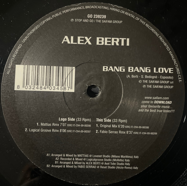 Alex Berti - Bang Bang Love | Stop And Go (GO 239239) - main Alex Berti - Bang Bang Love | Stop And Go (GO 239239) - main