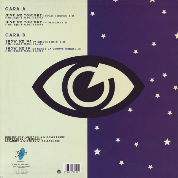 Frank 'O Moiraghi - Give Me Tonight | Glam Records (71-426)