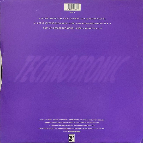 Technotronic Featuring Ya Kid K - Get Up (Before The Night Is Over) | Swanyard Records Ltd (SYRT 8) - 2