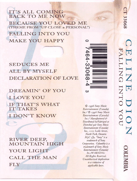 Céline Dion - Falling Into You [Cassette] | Columbia (CT 33068) - 2