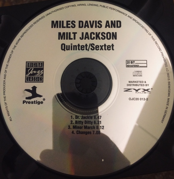 Miles Davis And Milt Jackson - Quintet / Sextet | Original Jazz Classics (OJC20 012-2) - 3